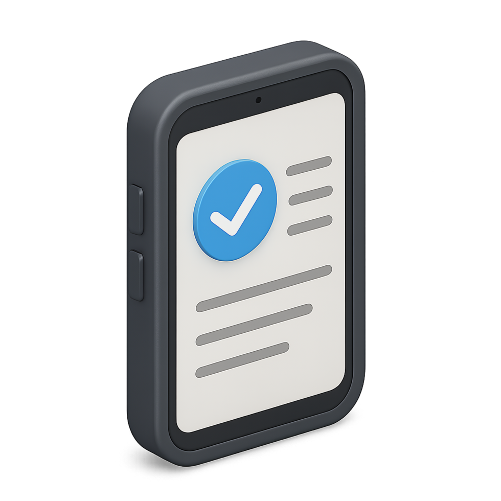3D smartphone isometric with note on screen for your design png