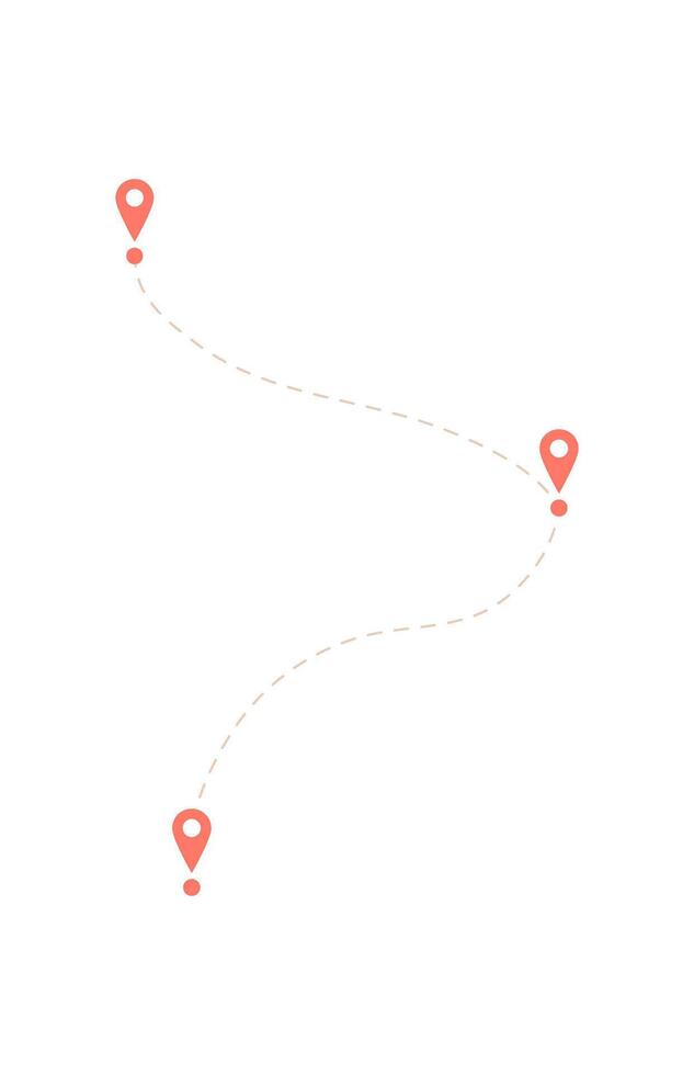 Flat image of mobile GPS navigation. Simple design of map application using a smartphone. Digital device showing location markers with paths. Context technology usage, visual style for applications, vector
