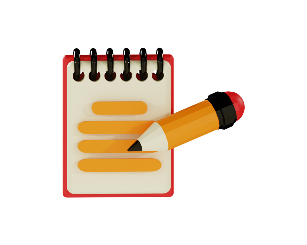 Eye catching vibrant colour notebook 3d icon for productivity UI app png