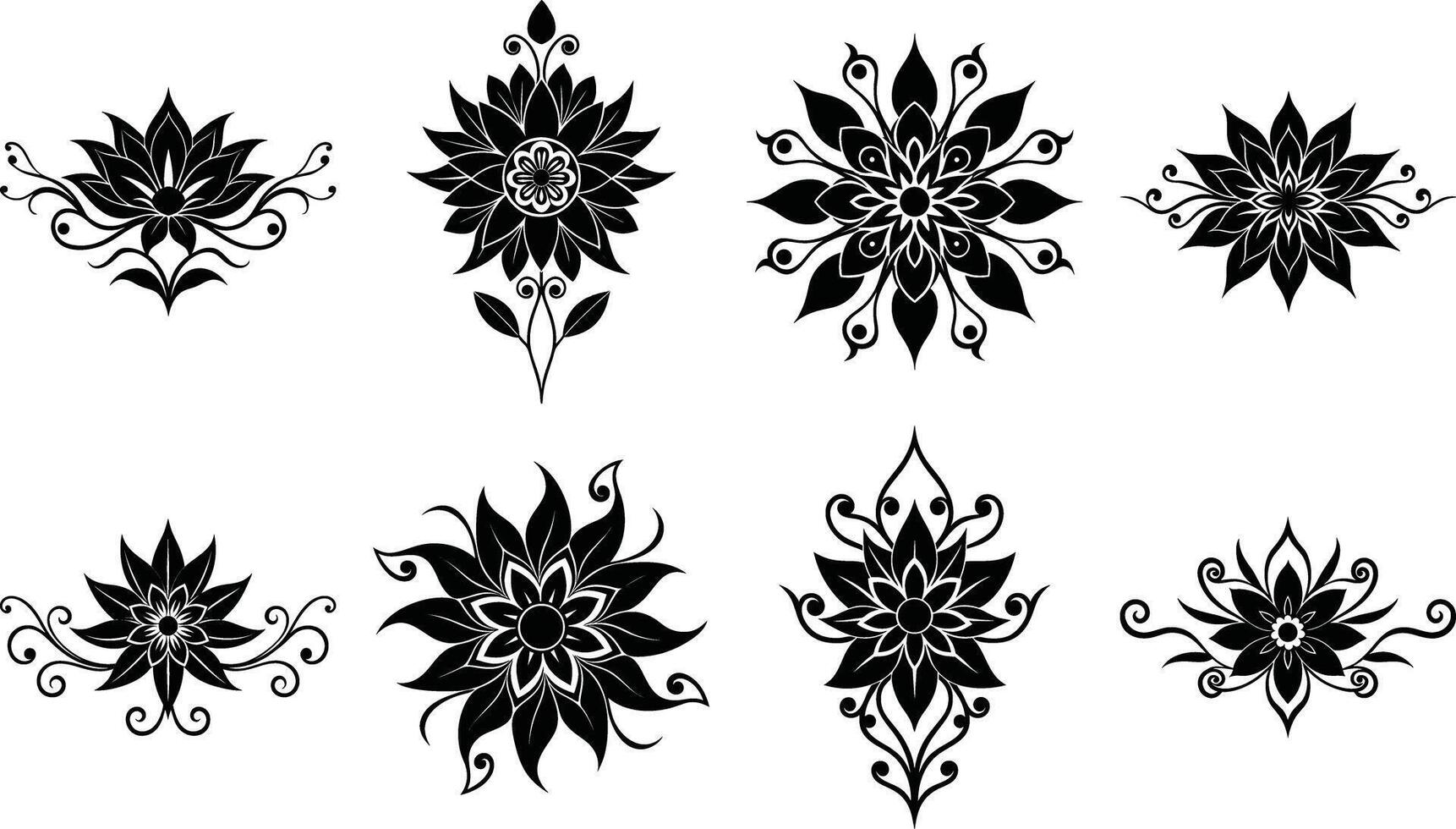 Creative Black White Line Art Flora Versatile Illustrations for Any Print Web Project vector