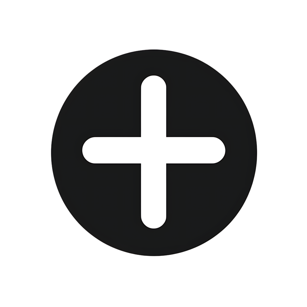 White Plus Sign Inside Circle on Transparent Background Simple Design png