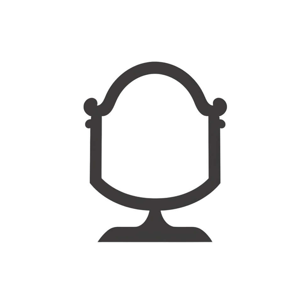 Elegant Gray Mirror Outline on Transparent Background Classic Style png