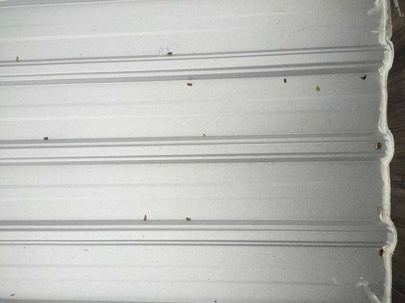 Close-up of Light Gray Corrugated Metal Roofing with Subtle Imperfections photo