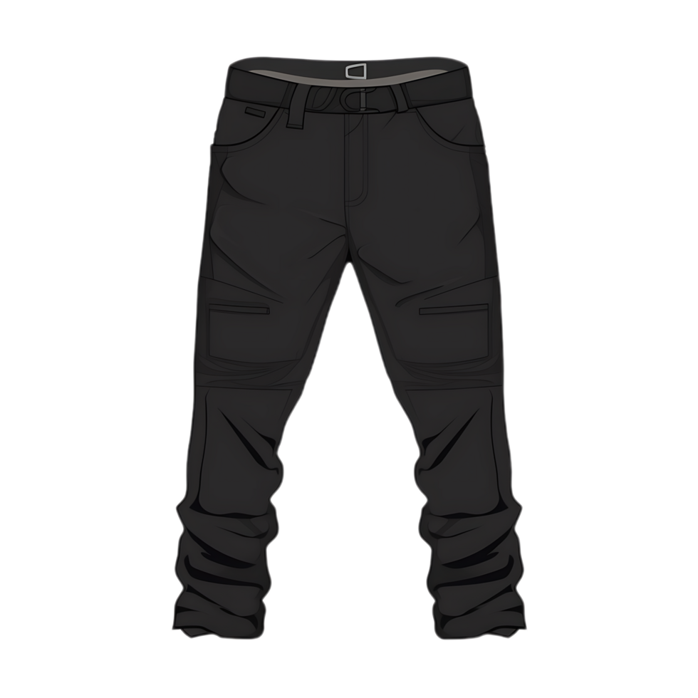 Black Trousers with Pockets Isolated on Transparent Background png