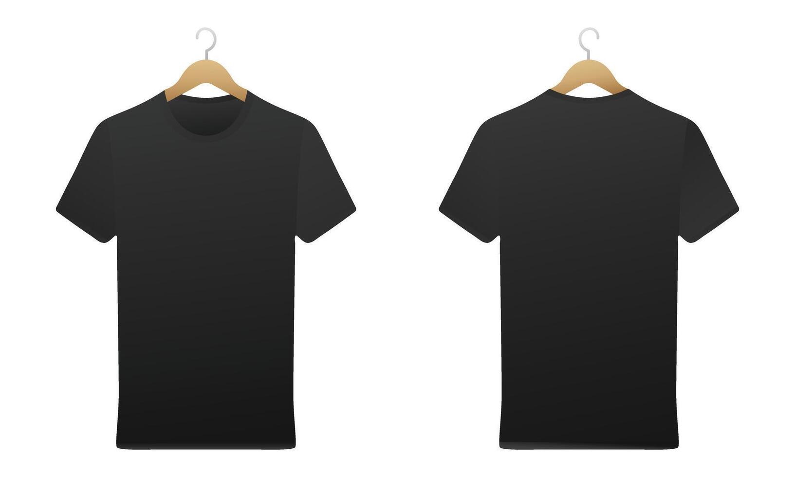 Black plain short sleeve t-shirt mockup vector
