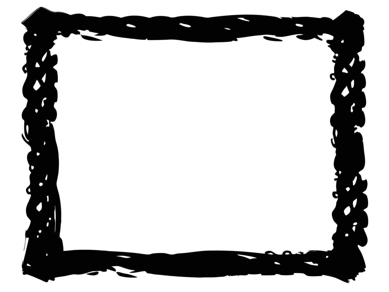 Vintage grunge photo frame with rough edges and distressed texture on white background vector