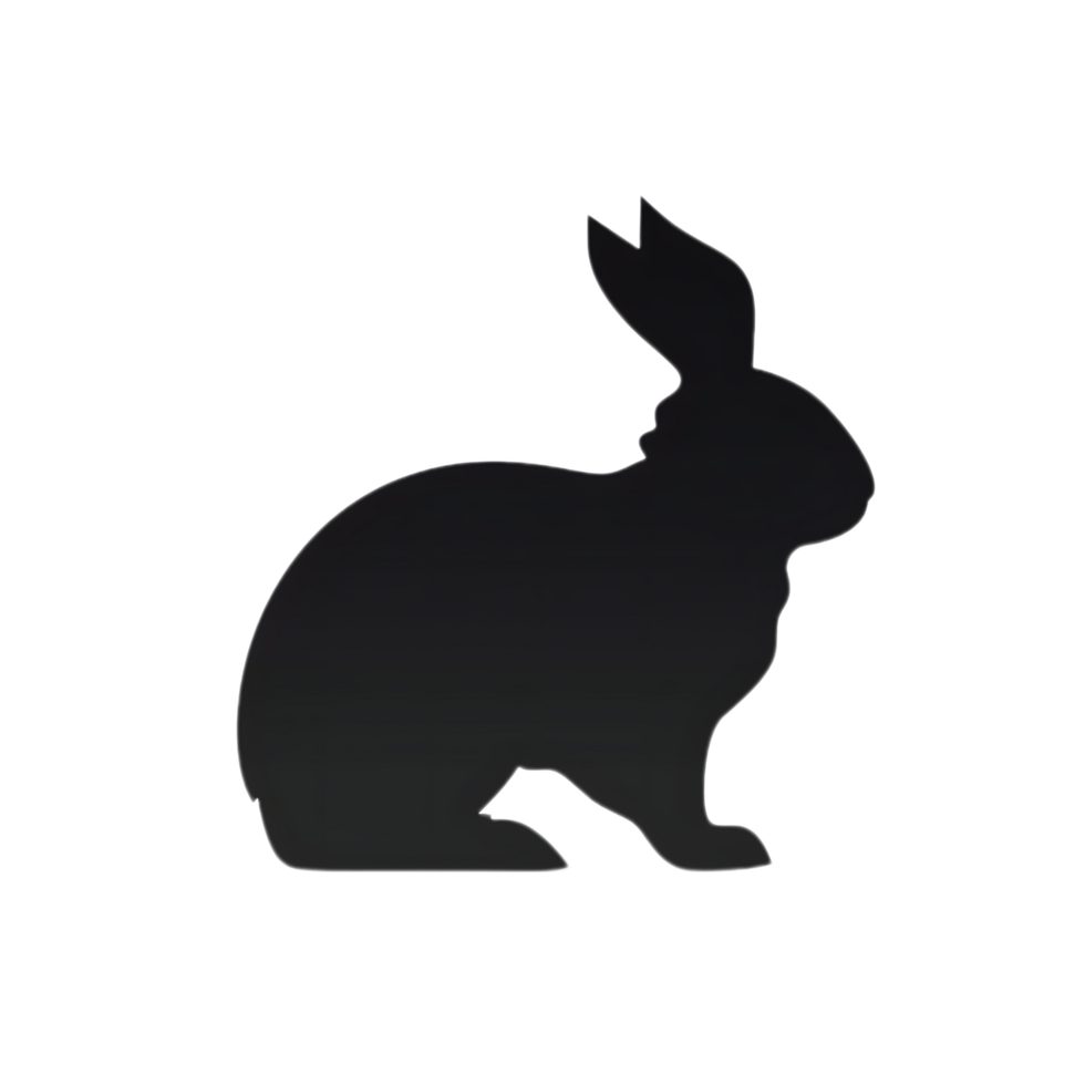 Rabbit Dark Silhouette on Transparent Background Simple Illustration png