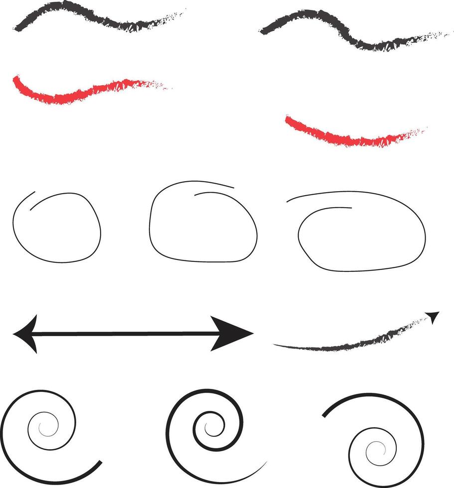 Artistic Line Patterns and Spiral Designs for Creative Inspiration vector