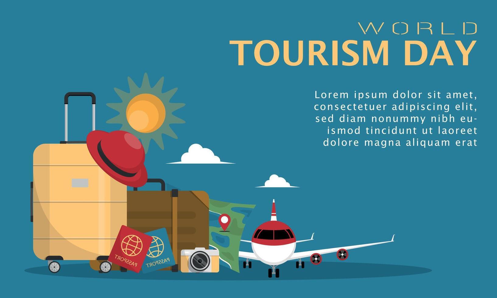 Travel essentials for World Tourism Day vector