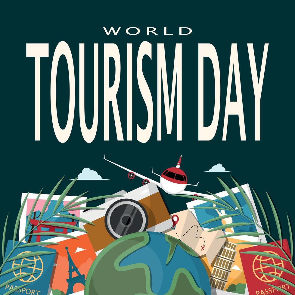 World Tourism Day graphic illustration vector