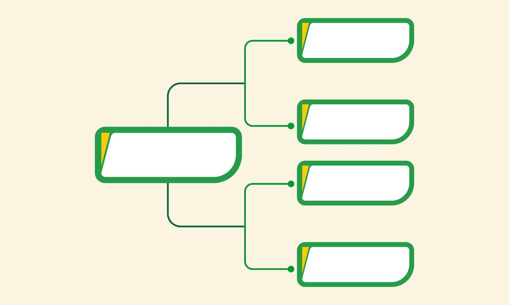 Structured Green Mind Map Infographic Template for Idea Organization and Visual Planning vector