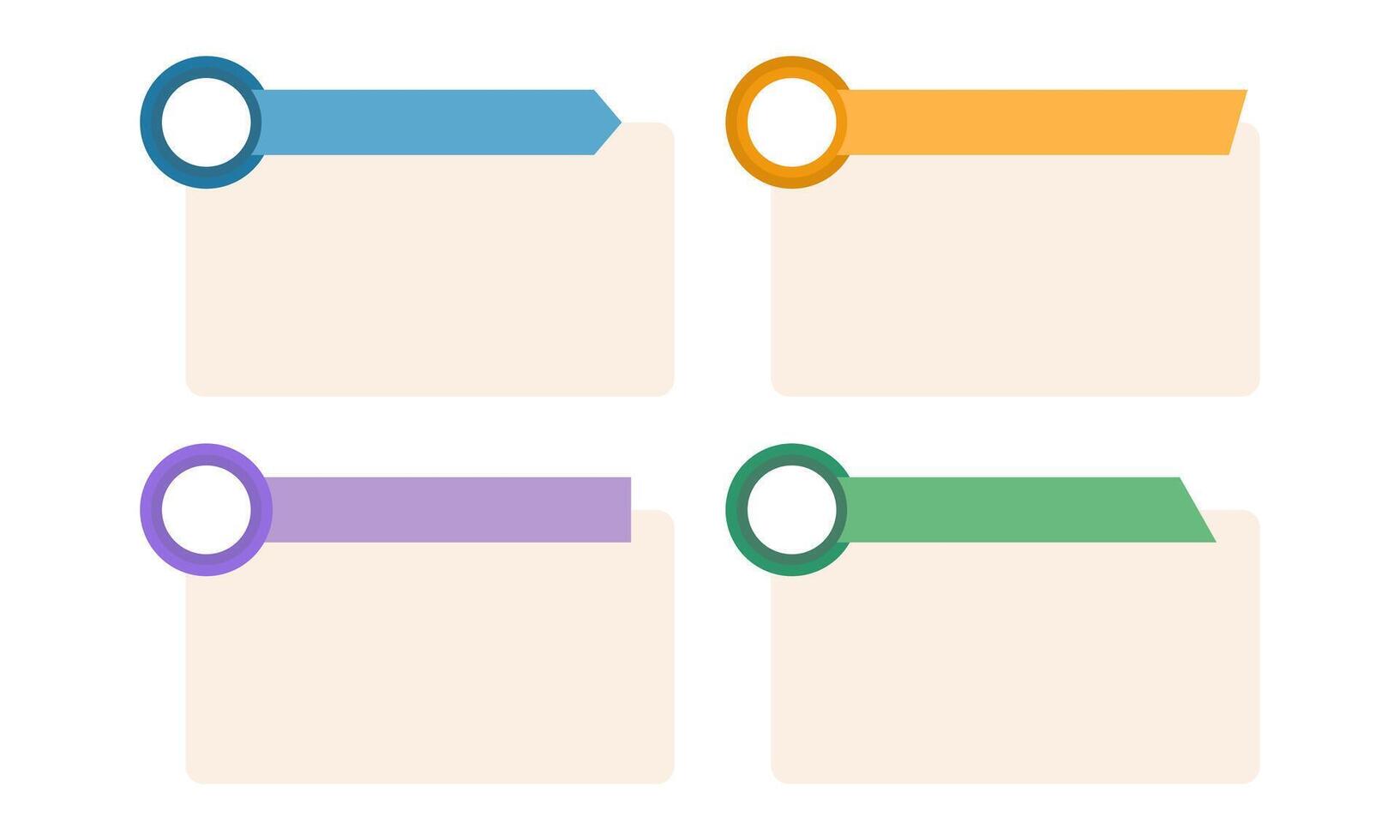 Modern Infographic Boxes with Colorful Arrow Headers for Presenting Key Information Points vector