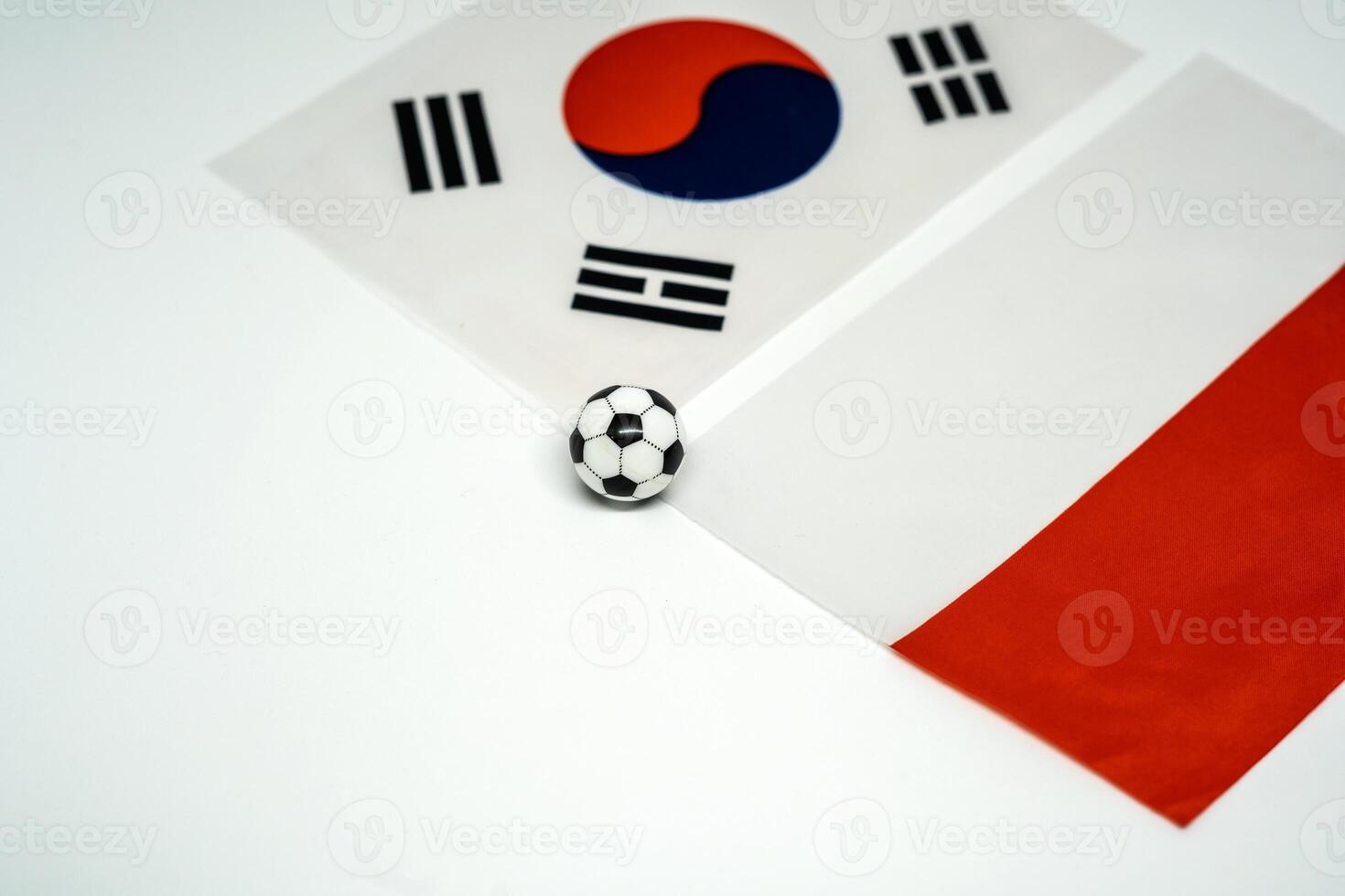 South Korea vs Poland, Football match with national flags photo