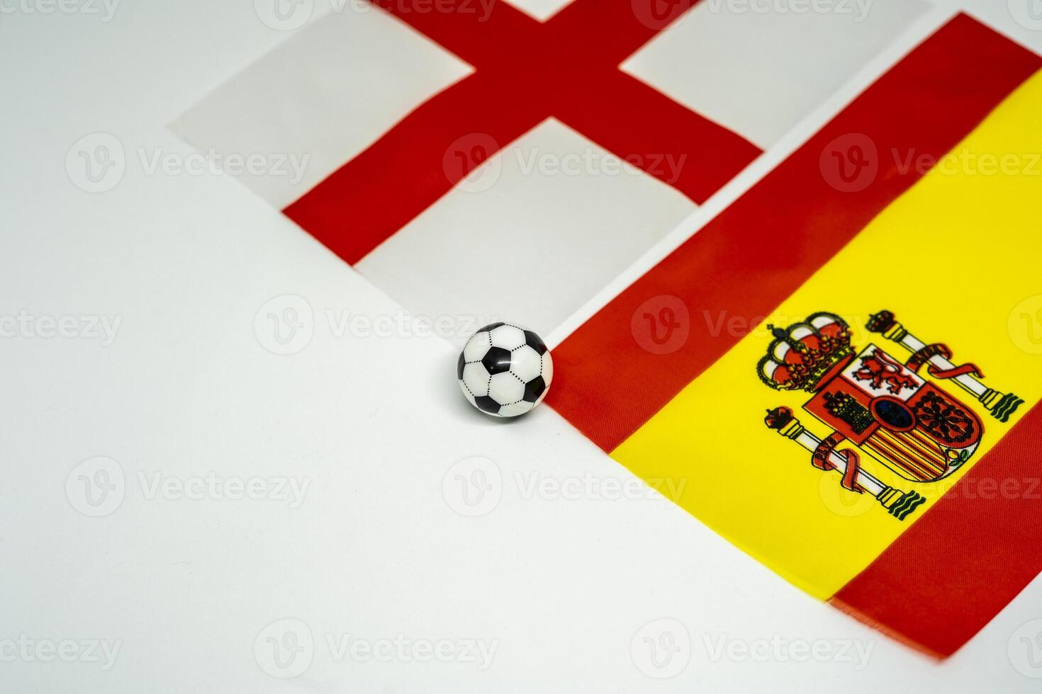 Spain vs England Soccer Game Highlighted by National Flags photo