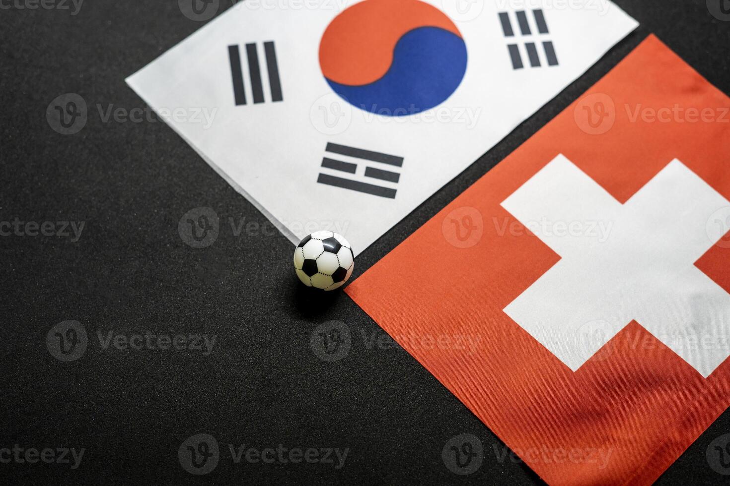 South Korea vs Switzerland Football match with national flags photo