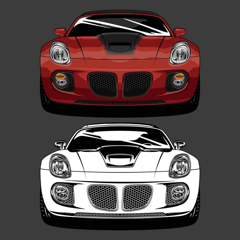 Front view car illustration for conceptual design vector