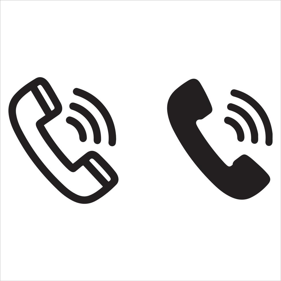 Two simple icons representing a phone call with sound waves vector