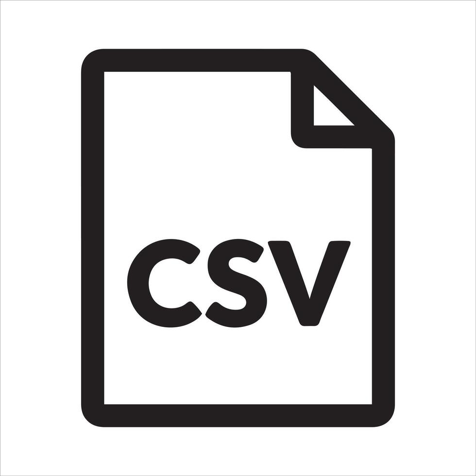 Simple black and white icon representing a csv file format vector