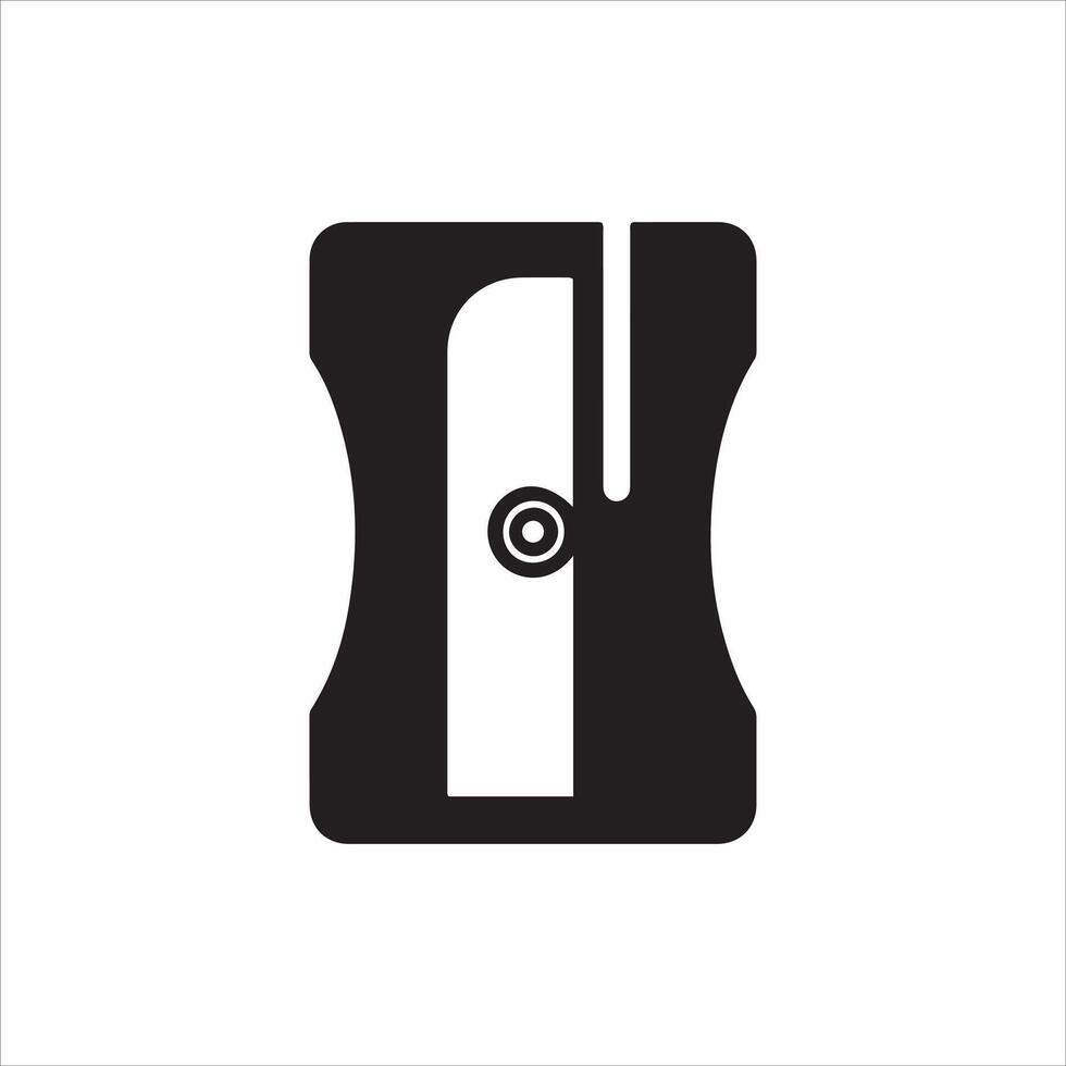 Simple black silhouette of a classic pencil sharpener on white vector