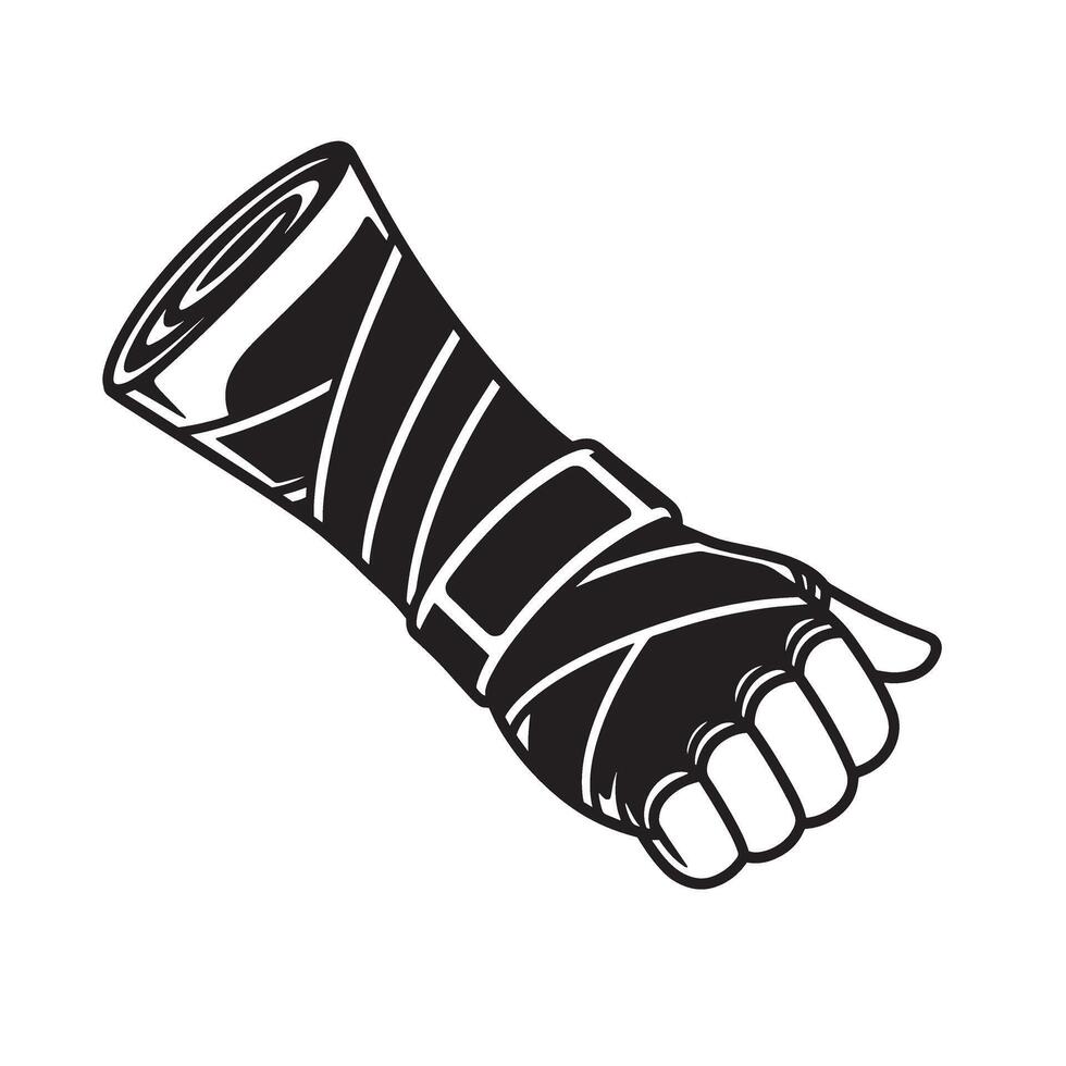 illustration of a clenched fist with hand wraps for boxing or martial arts vector