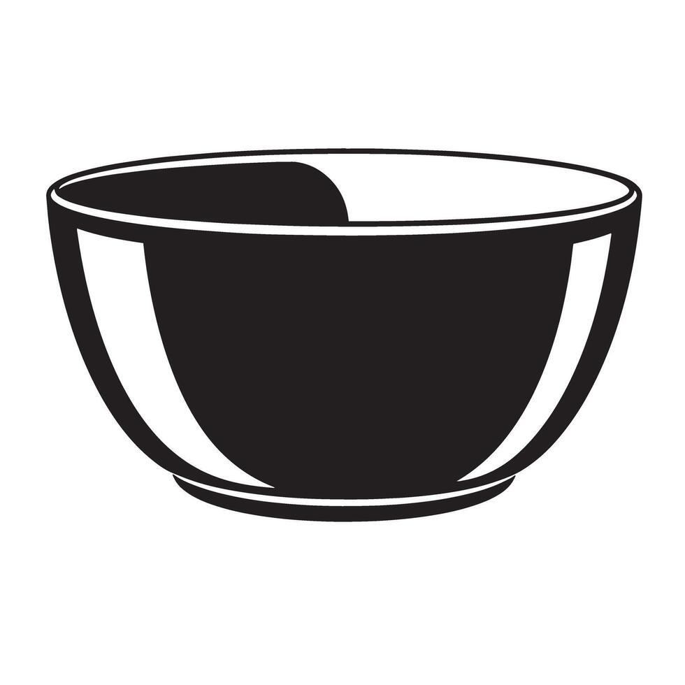 Black bowl with white highlights simple clean vector