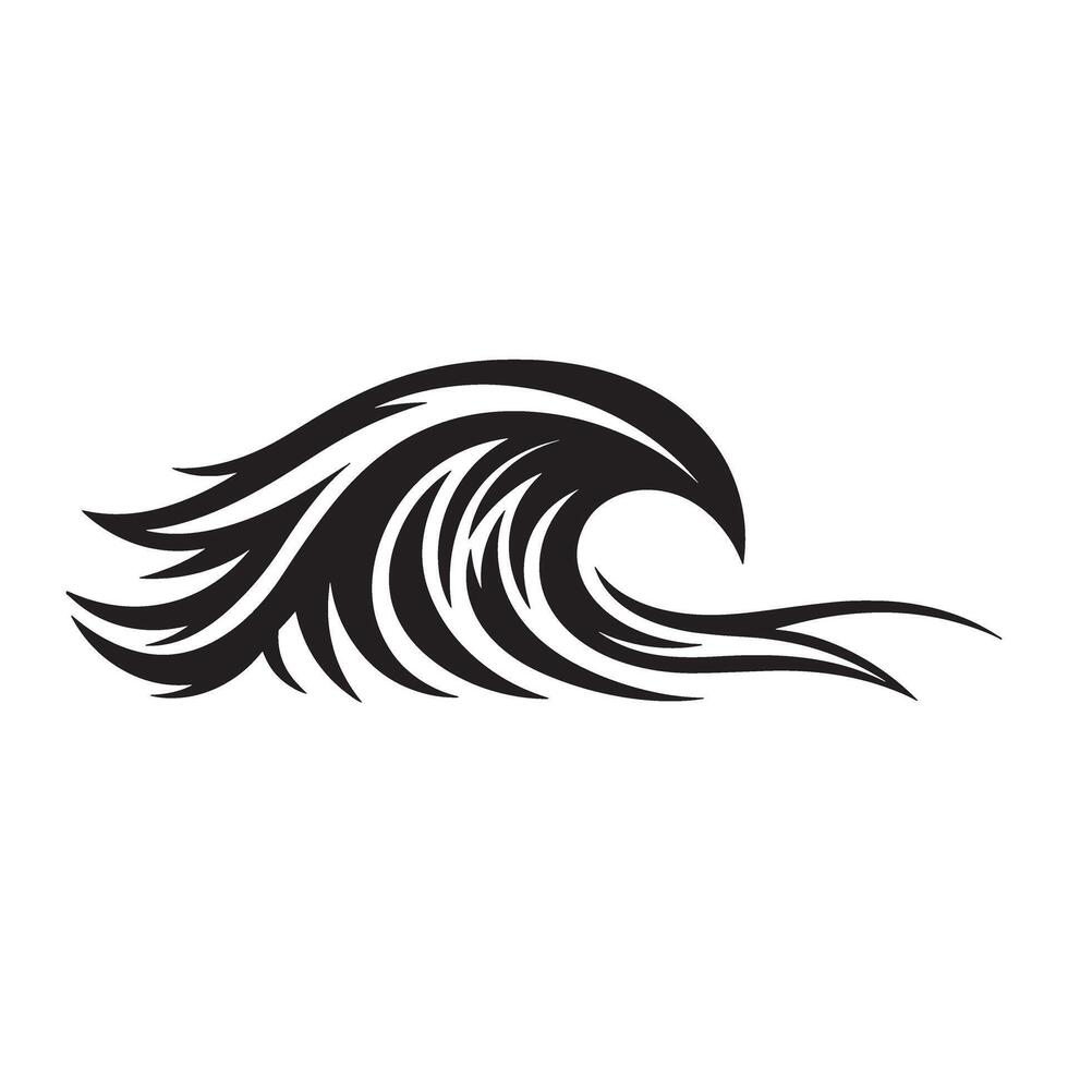 Elegant black wave illustration depicting movement and fluidity suitable for design and logos vector