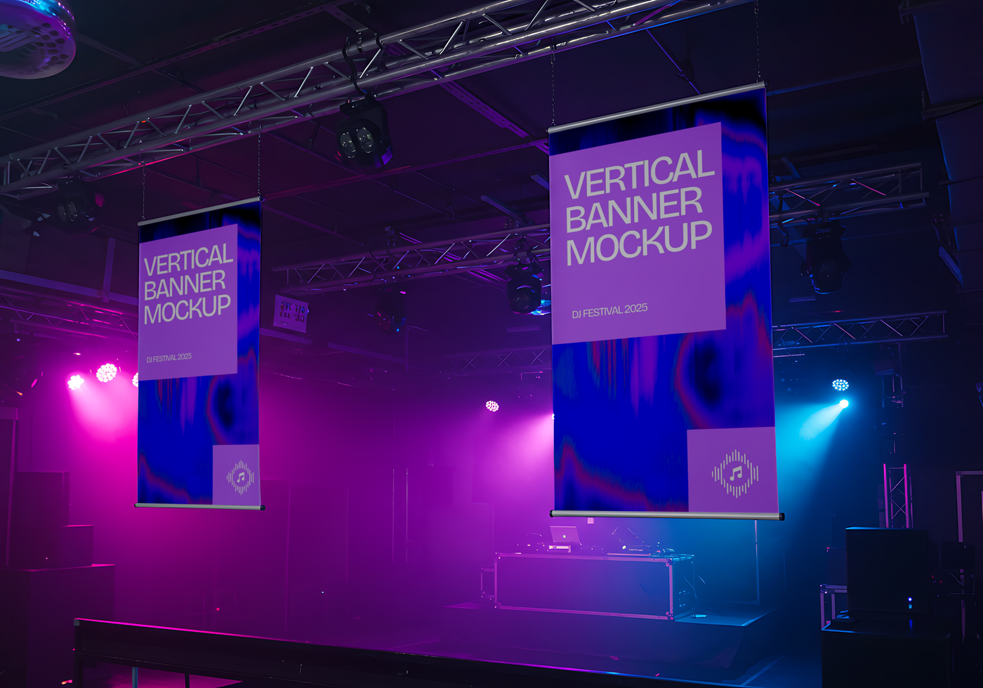 Vertical Banner Mockup Displayed psd