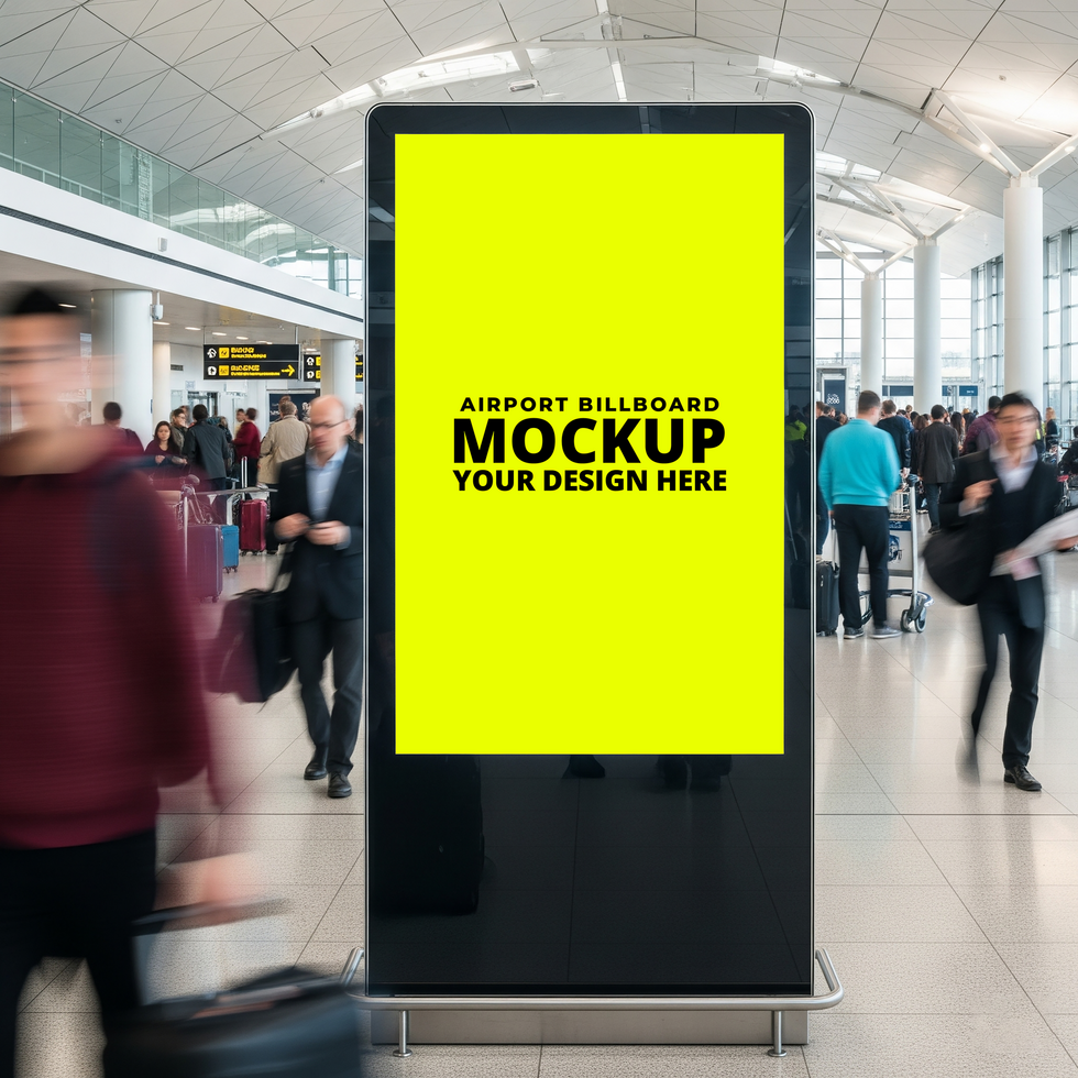 Realistic Airport Billboard Mockup for Branding psd