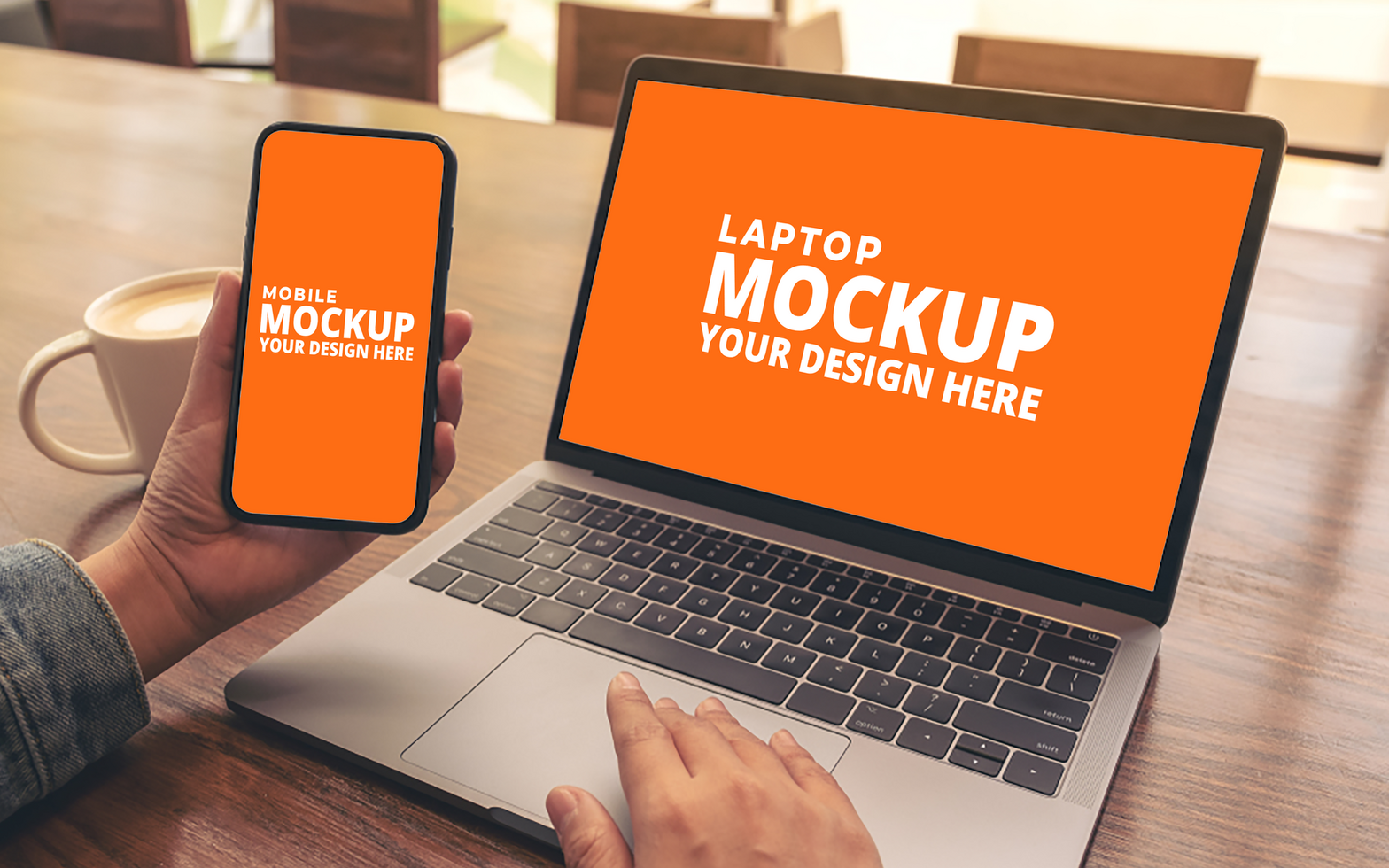 Editable Mockup with Desktop Smartphone Tablet psd