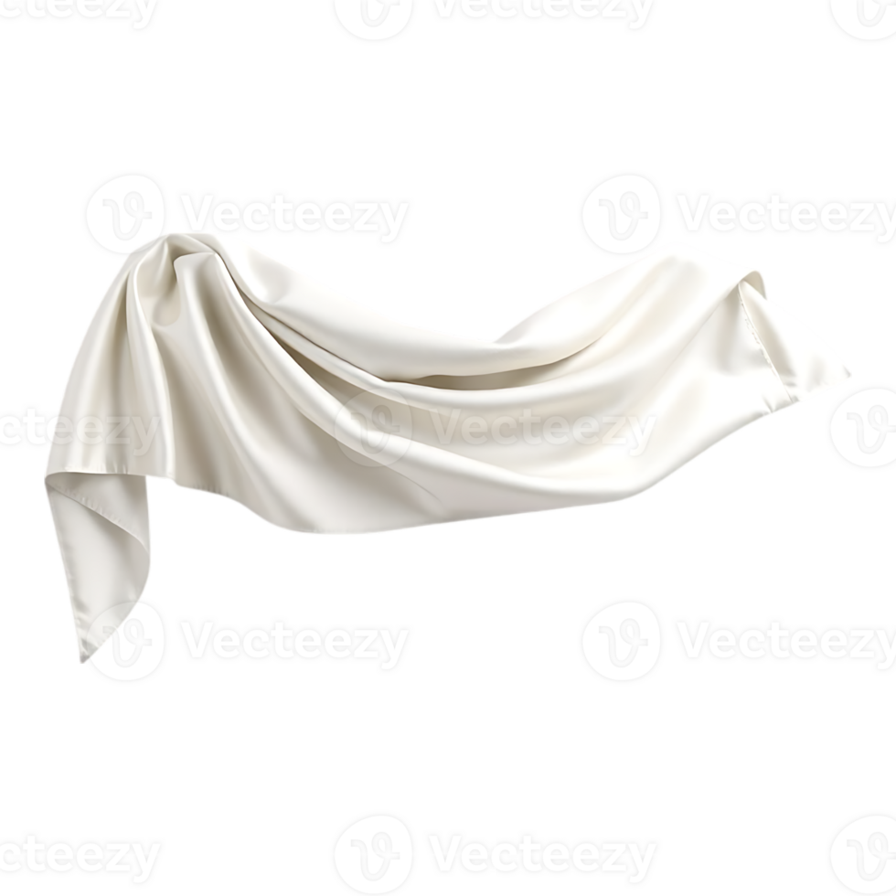 Flowing white fabric isolated png