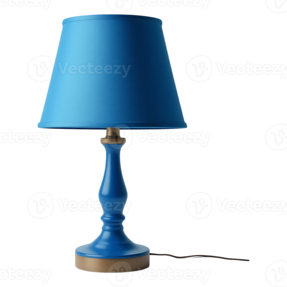 Elegant Blue Table Lamp with Shade png