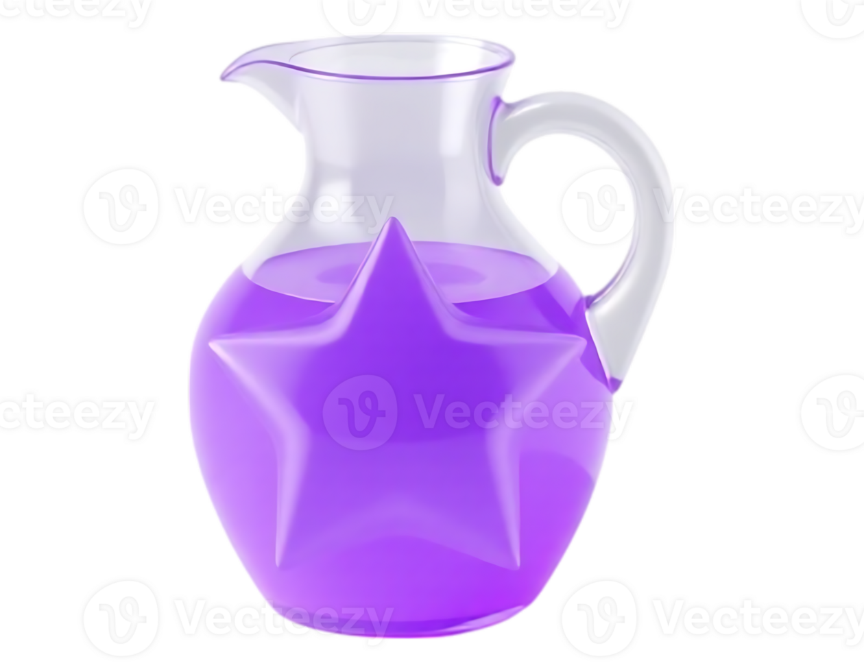 Star-shaped juice in a glass pitcher png