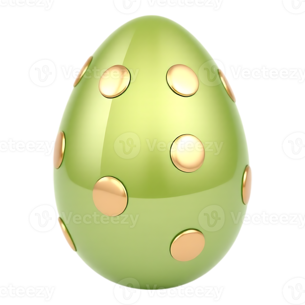 Green Easter Egg with Golden Dots png