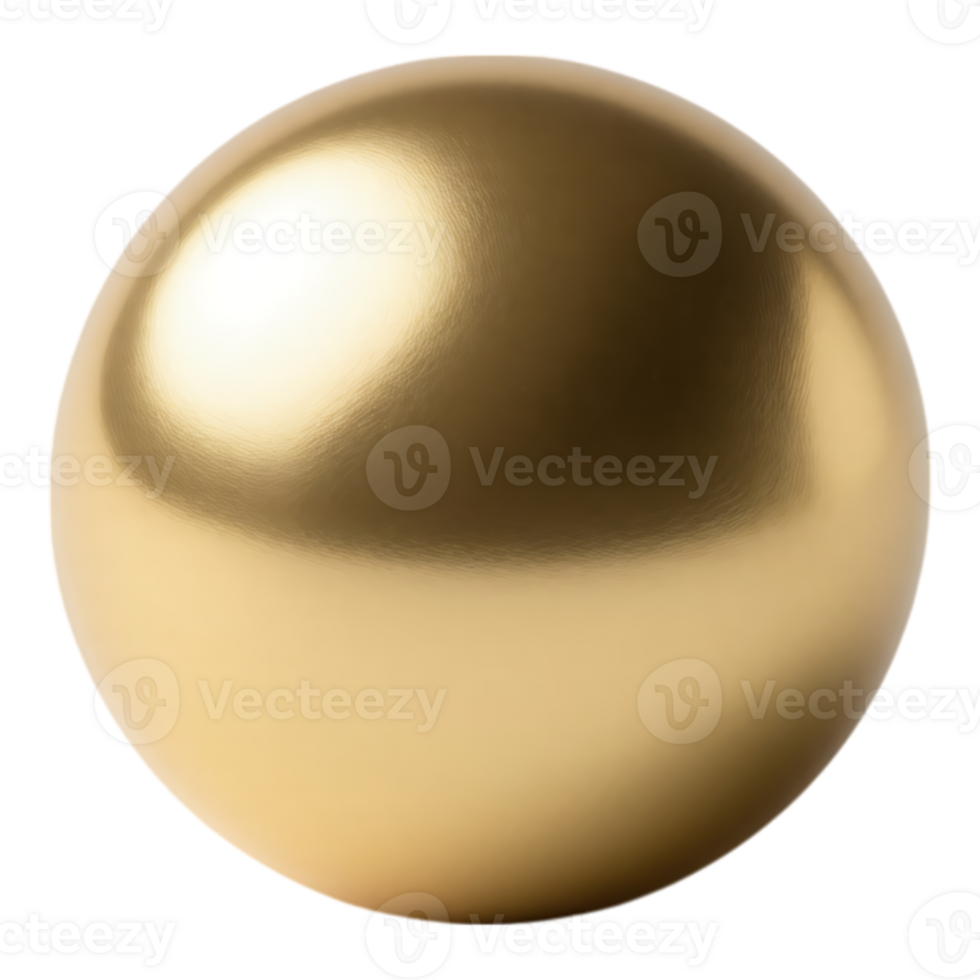 Golden Sphere Render with Metallic Surface png