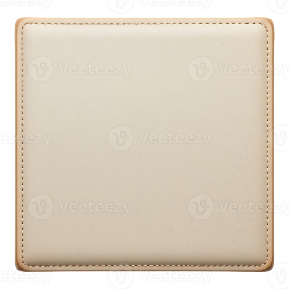 Square Leather Coaster with Stitched Edges png