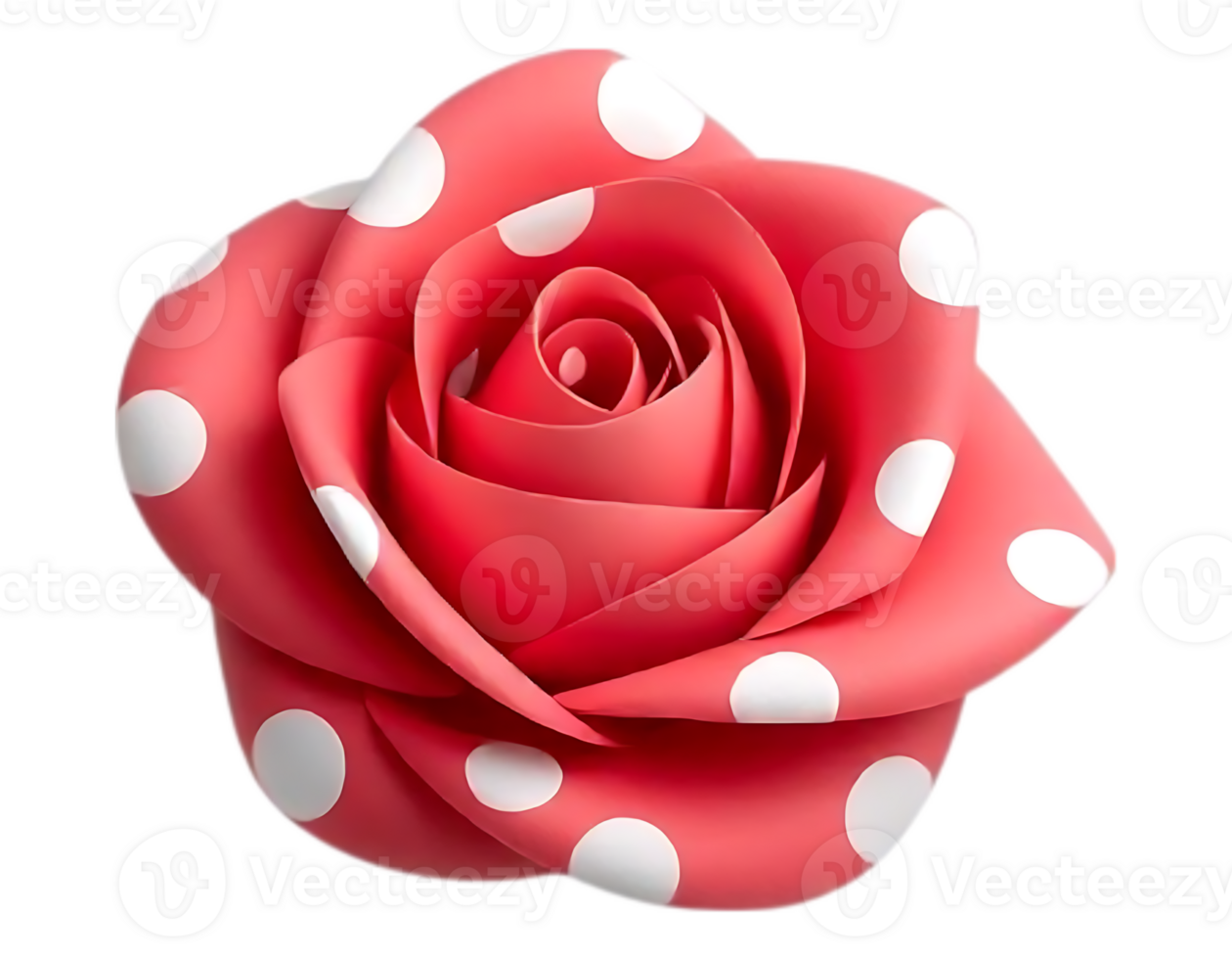 Polka Dot Rose A Playful 3D Floral Rendering png