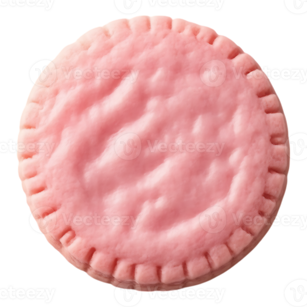 Pink Frosted Cookie with Decorative Edge png