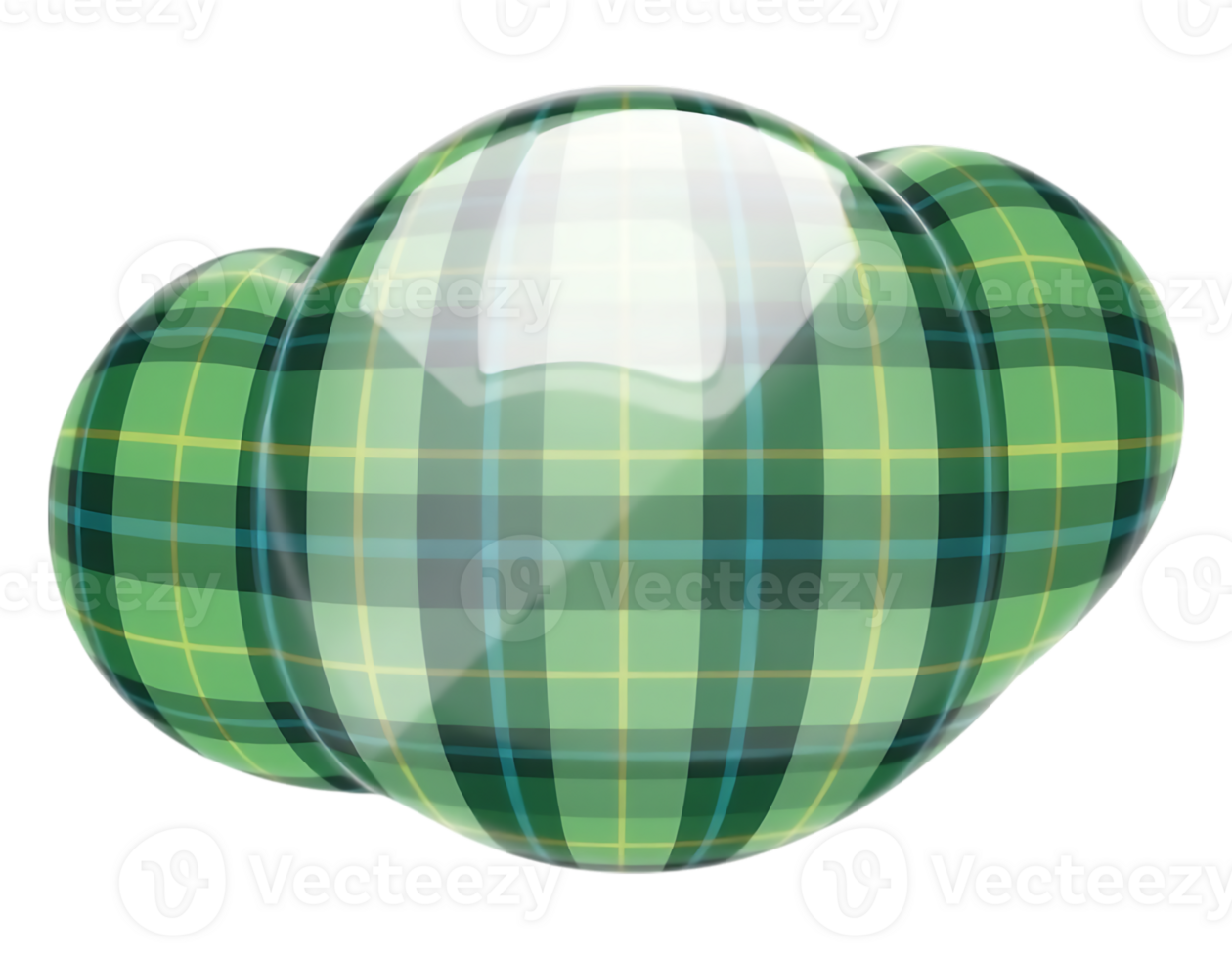 Glossy Tartan Cloud Shape with Transparent Background png