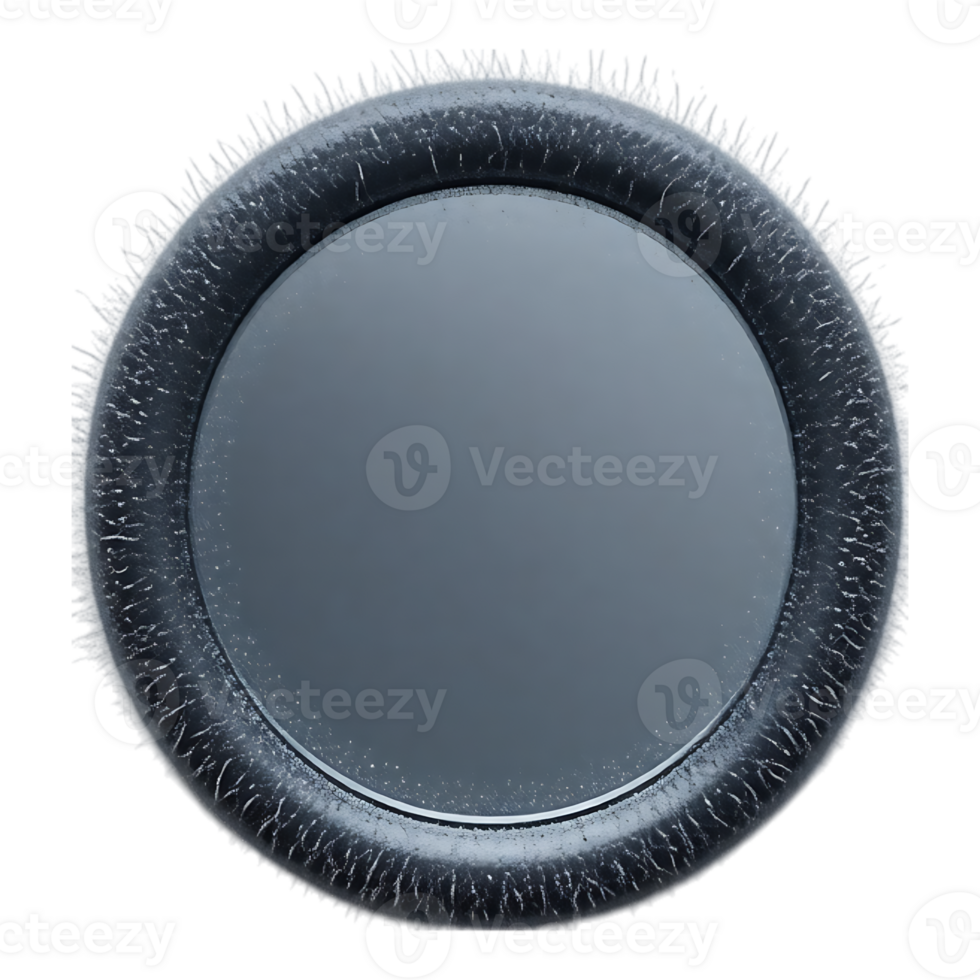 Circular Mirror with Textured Frame png