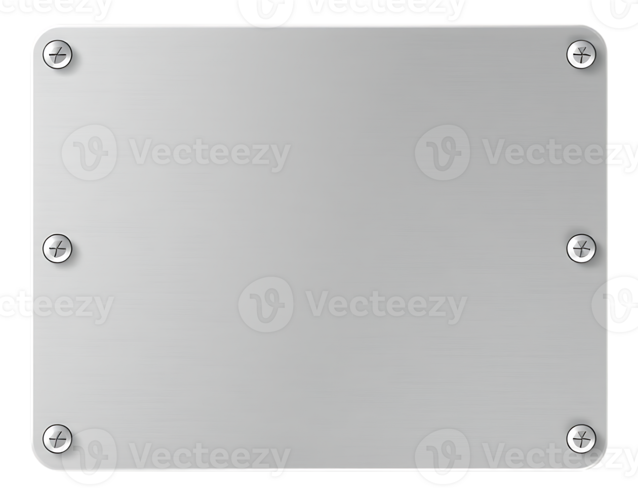Metal Plate with Screws on Transparent Background png