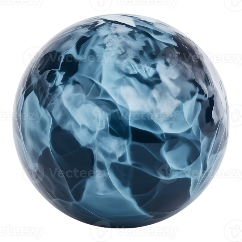 Abstract Blue Sphere with Smoky Texture png