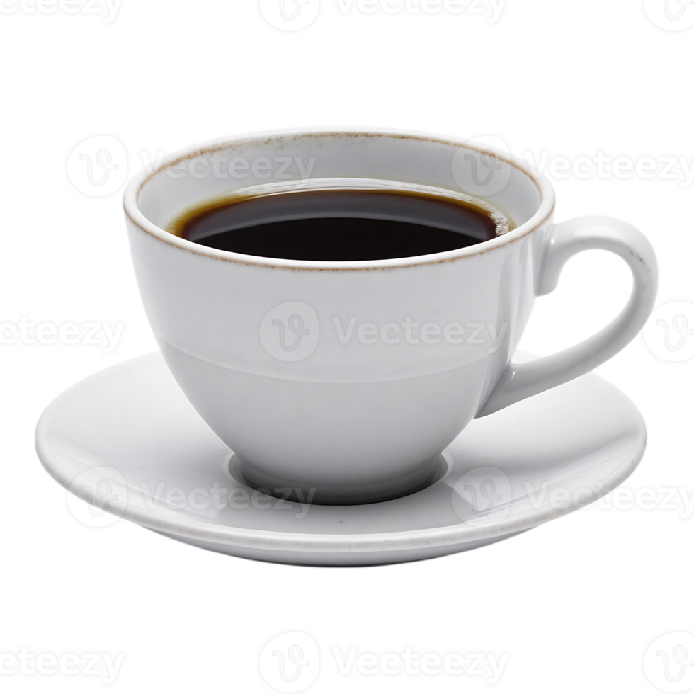 Cup of coffee on a saucer, isolated on transparent background png