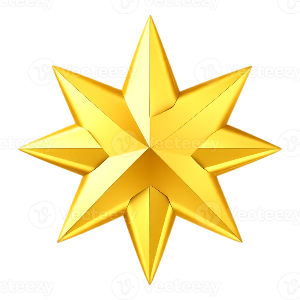 Golden Eight-Pointed Star png