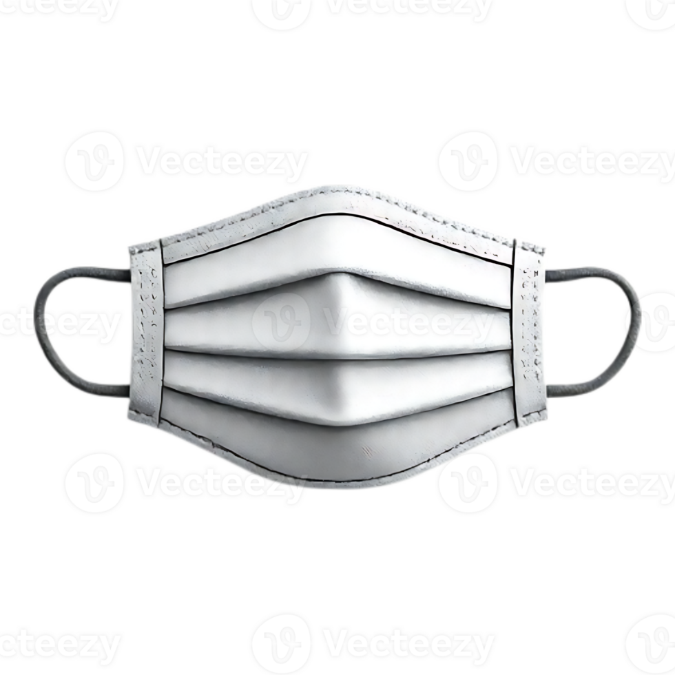 White Surgical Mask Isolated on Transparent Background png