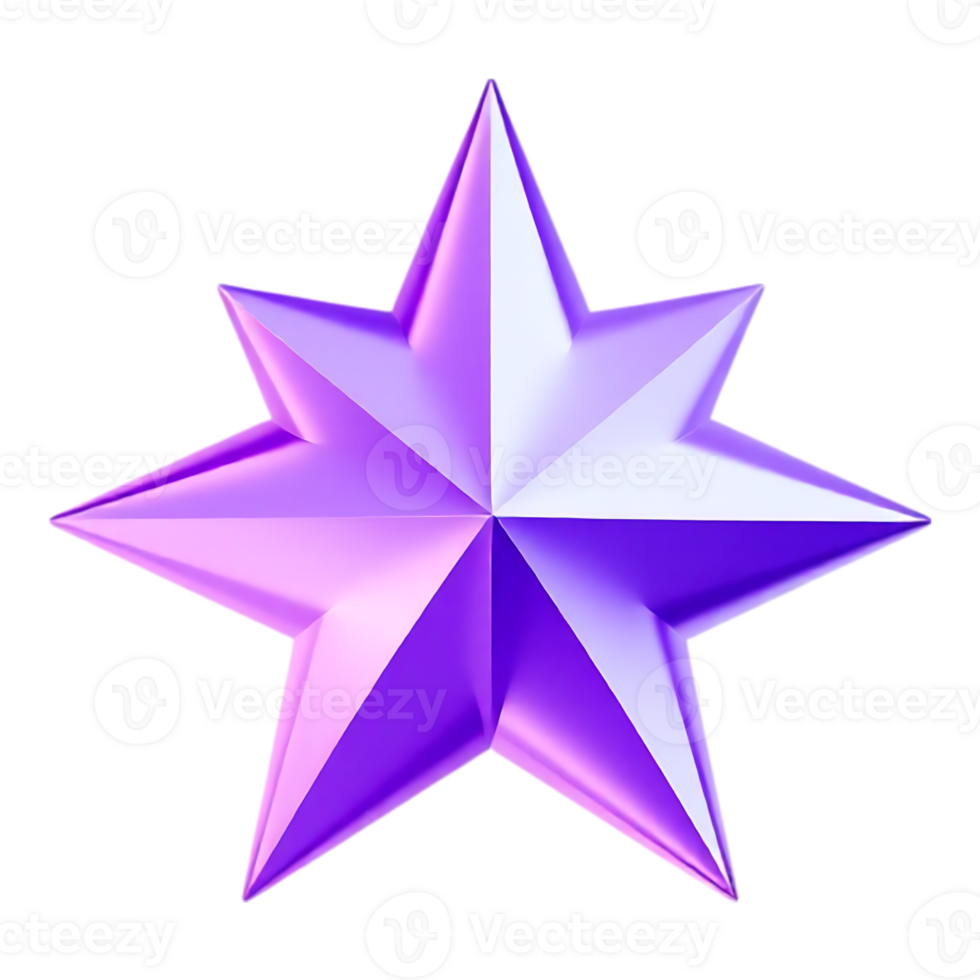 Shining 8-Pointed Star in Purple Tones png