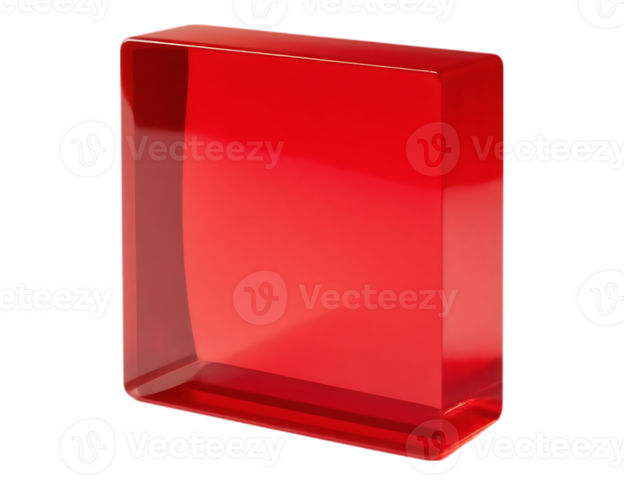Transparent Red Cube Render png