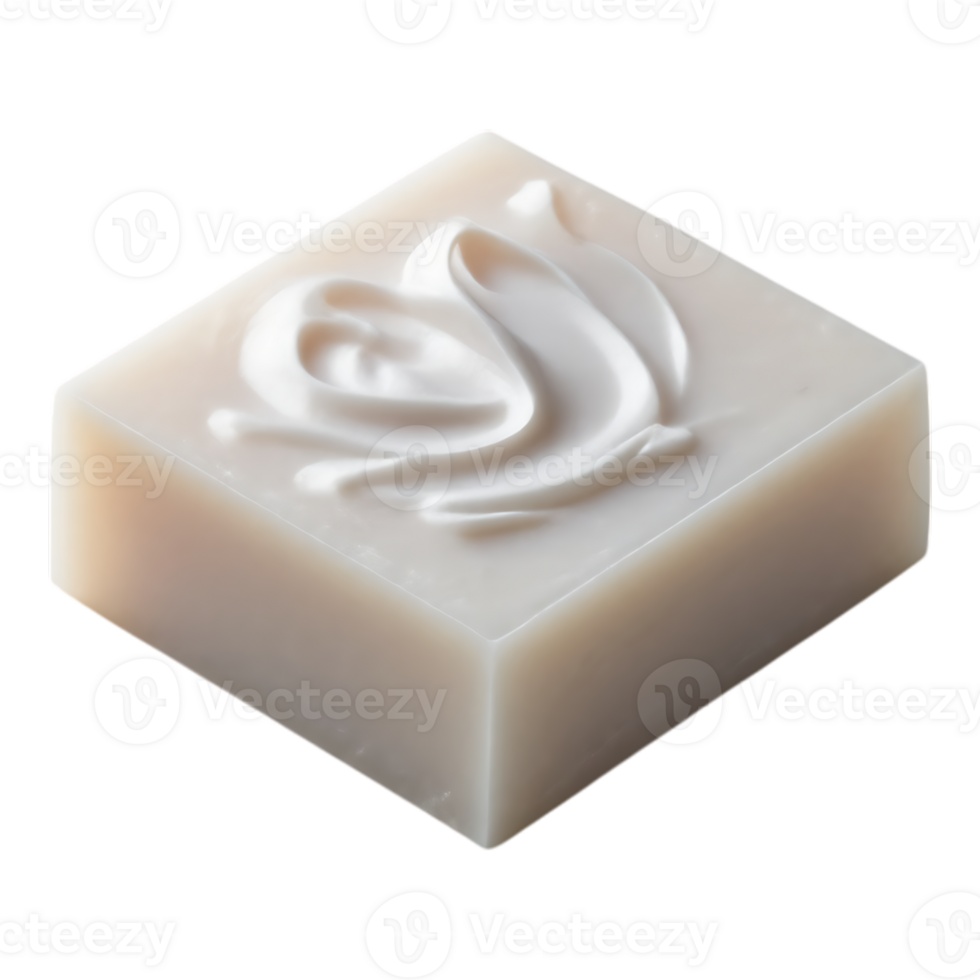 Soap bar with creamy swirl detail png