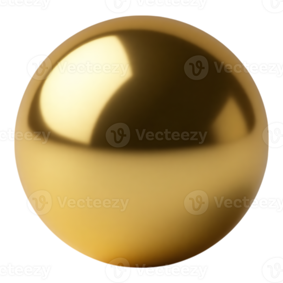 Golden Sphere with Reflective Surface png