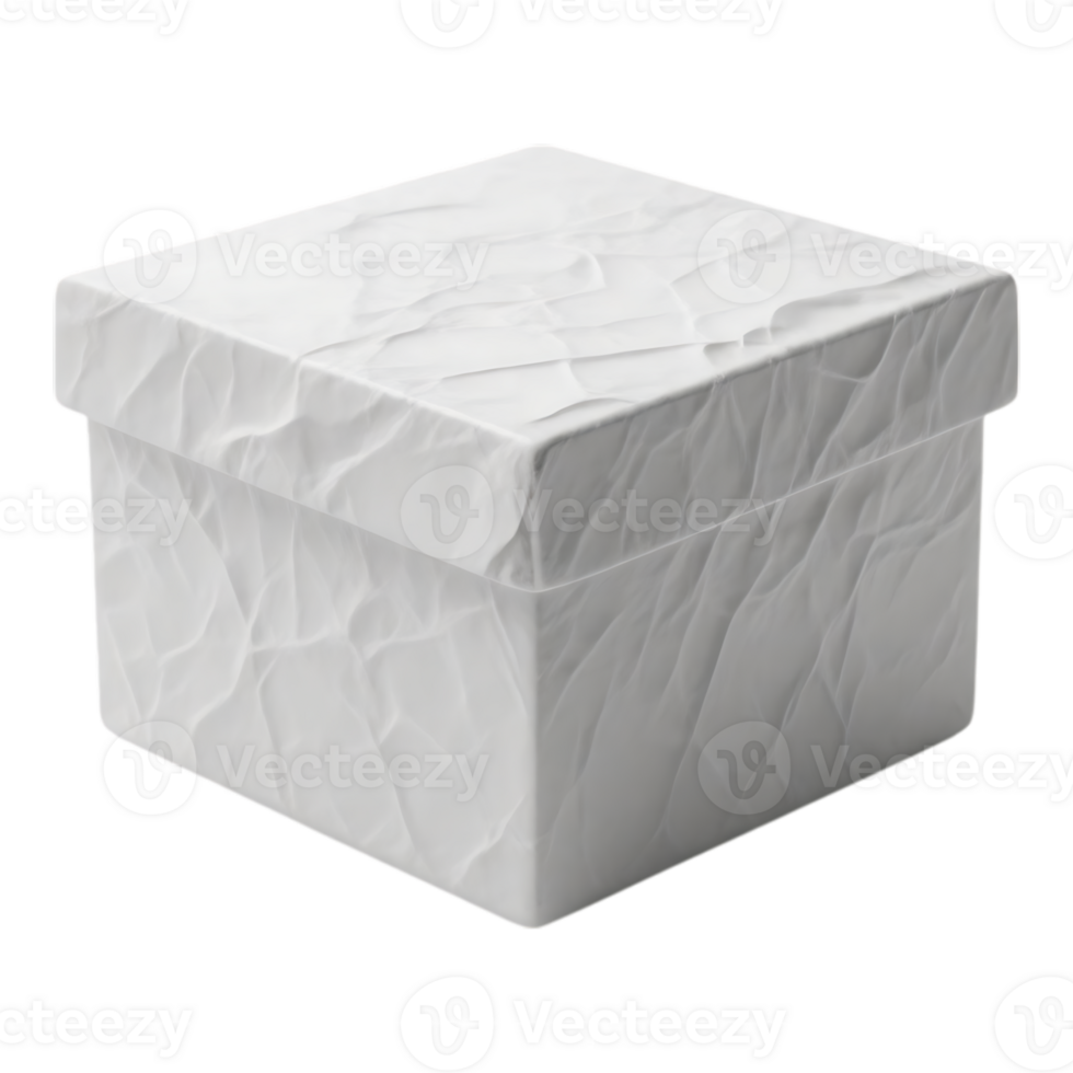 Textured White Gift Box with Lid png