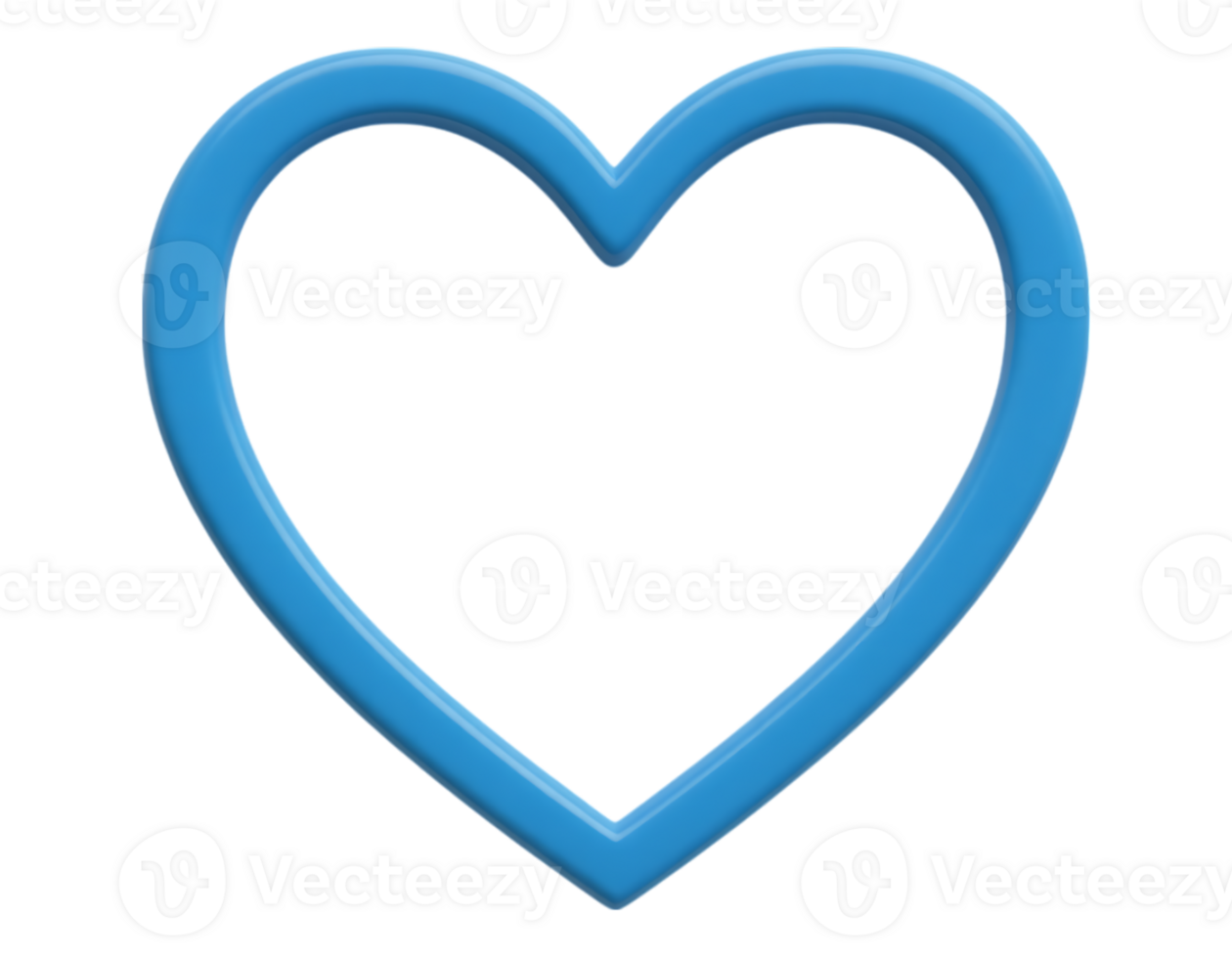 Blue Heart Frame on Transparent Background png